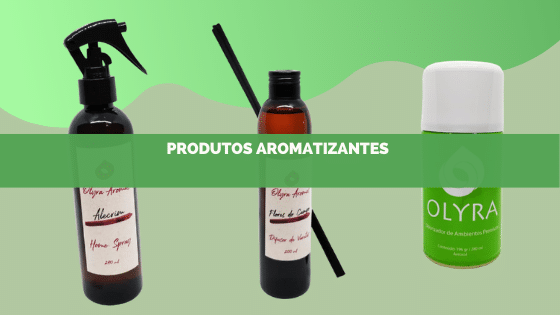 Produtos que compõem a aromatização de ambientes